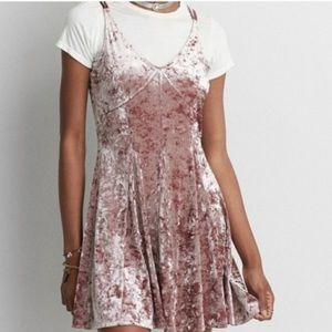 Pink champagne velvet dress